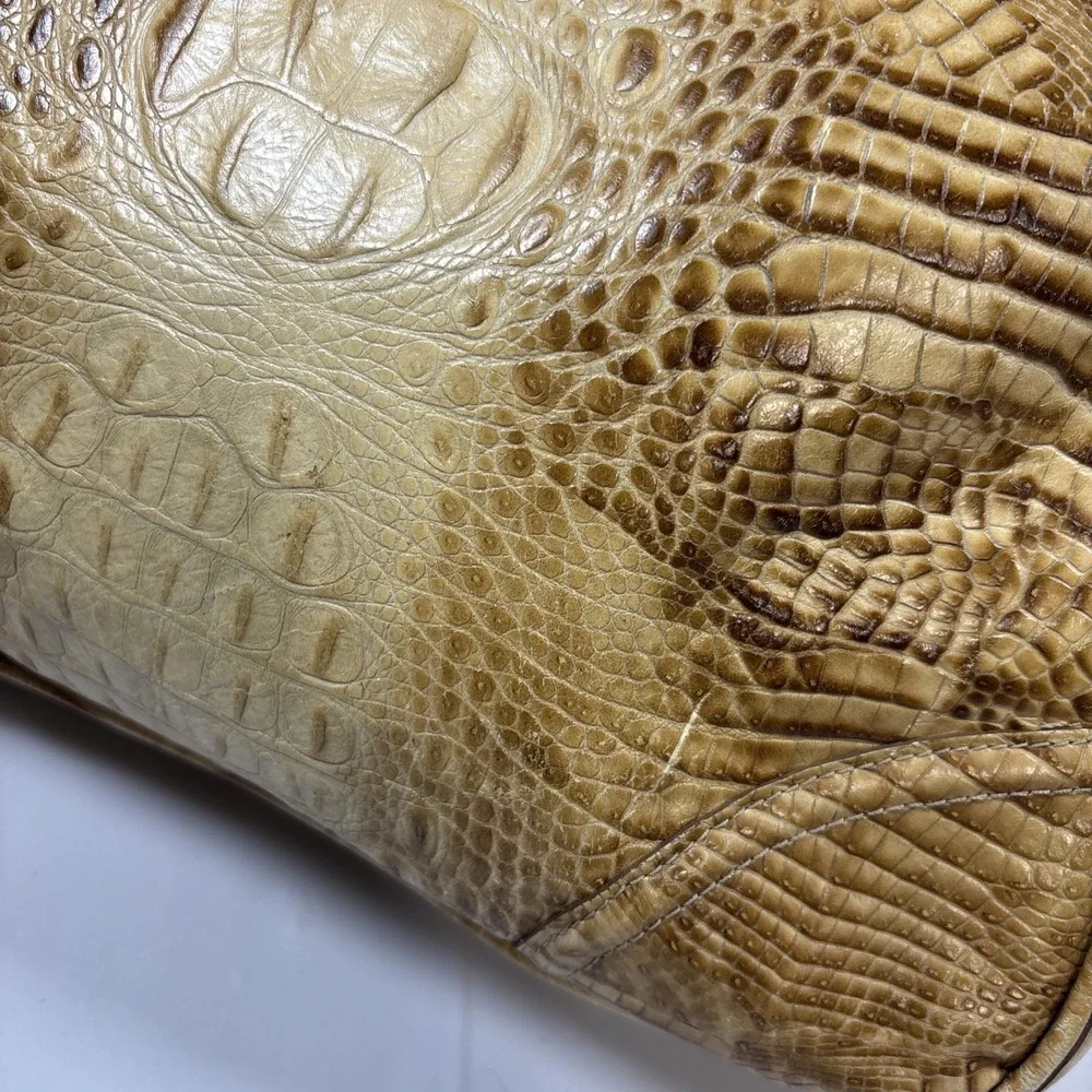 VTG Brahmin Sunburst‎ Melbourne Croc Embossed Leather Shoulder Hobo HandBag Y2K